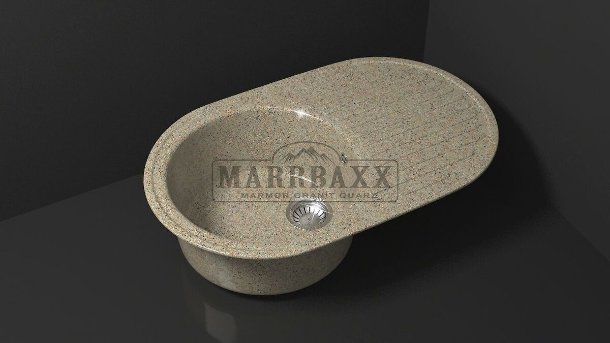 MARRBAXX — Мойка композит. MARRB.НАОМИ Z11Q5 овал,песочный,725x455x185 без сифона фото 0