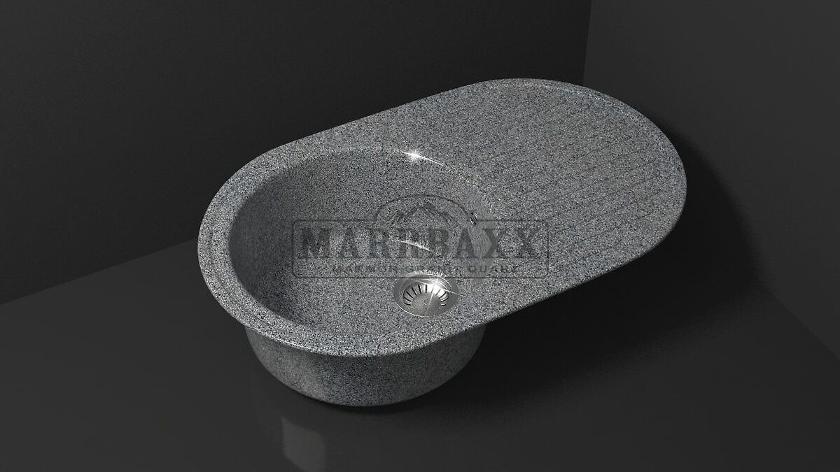 MARRBAXX — Мойка композит. MARRB.НАОМИ Z11Q8 овал,темно-серая ,725x455x185 без сифона фото 0