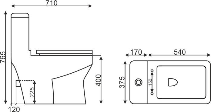 EvaGold — Монолит SM9006A, сиденье ДП (с гофрой и подводкой) фото 1
