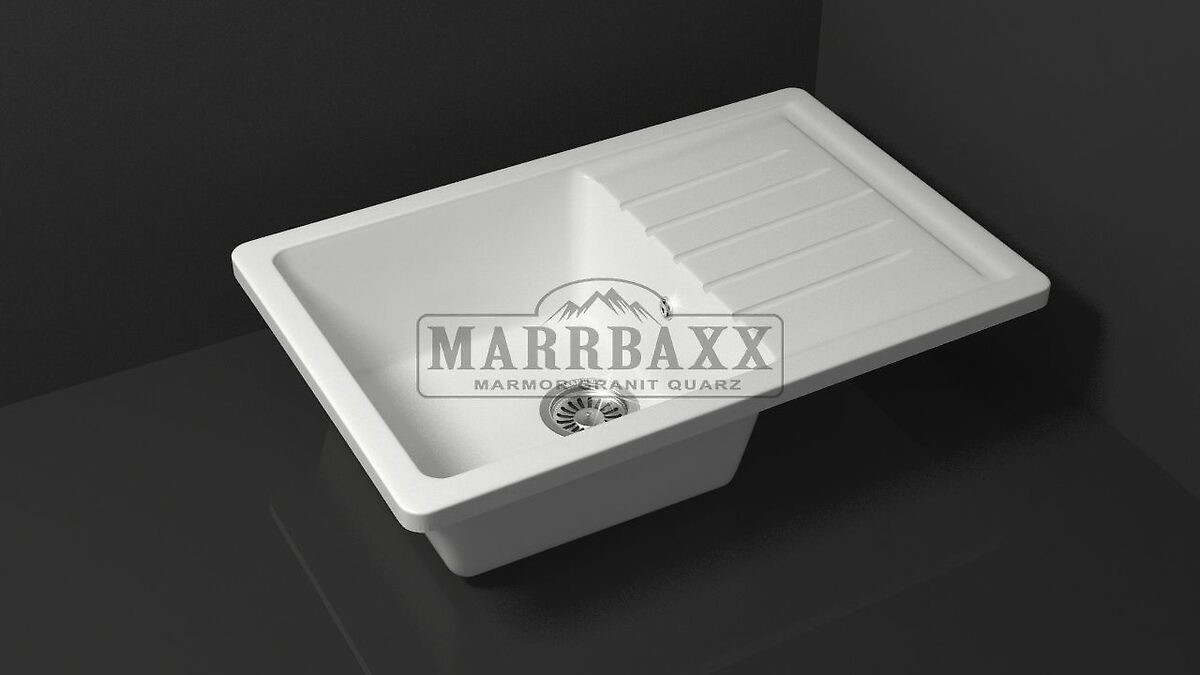 MARRBAXX — Мойка композит. MARRB.ЭНДИ Z16Q1 прямоугольная,белый лед,740x490x210 без сифона фото 0