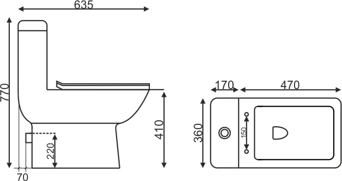 EvaGold — Унитаз-моноблок T1020, сиденье тонкое ДП, арматура (с гофрой и подводкой) фото 9
