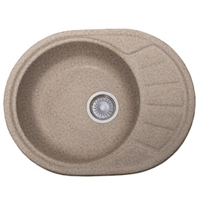 Мойка мрамор FOSTO КМ 58-45 SGA-300 ОВАЛ малый, цвет песочный пляж, 570*440*165, С ОДИНАРНЫМ СИФОНОМ фото Мойка мрамор FOSTO КМ 58-45 SGA-300 ОВАЛ малый, цвет песочный пляж, 570*440*165, С ОДИНАРНЫМ СИФОНОМ