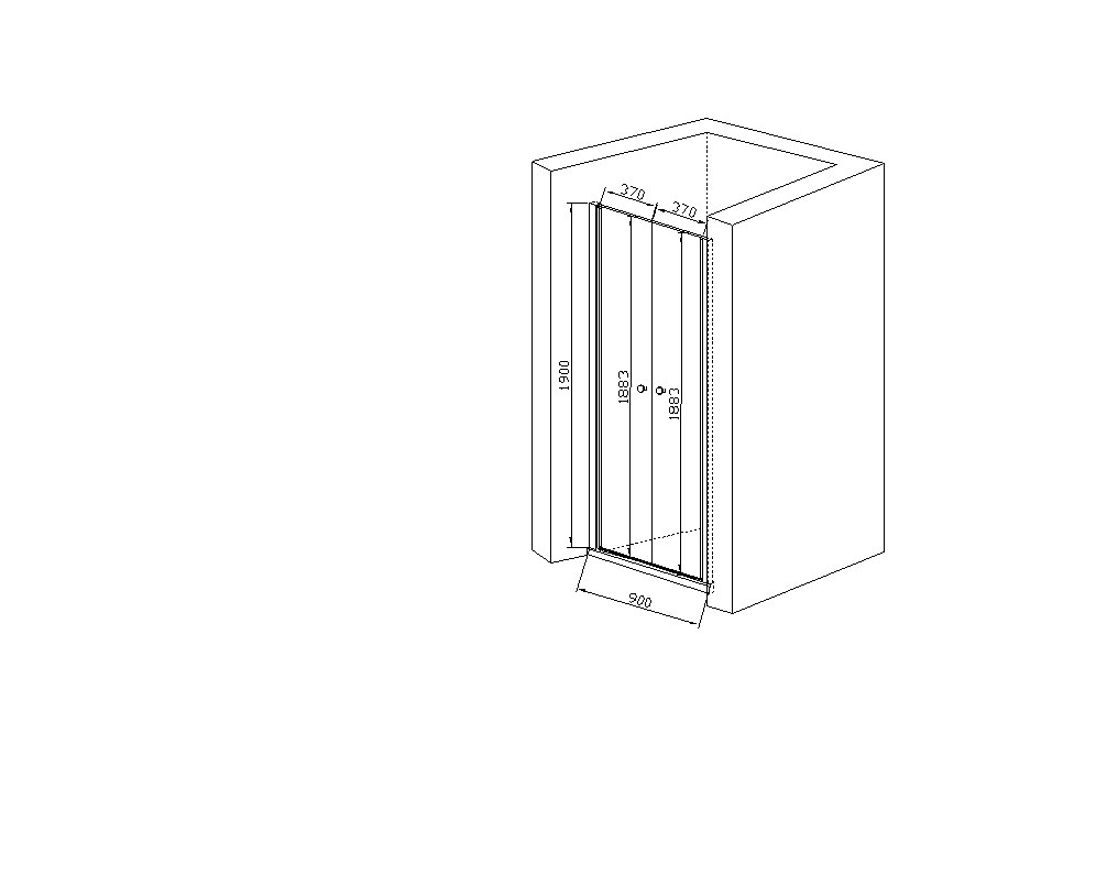 EvaGold — JY131 Душевое ограждение (в дверной проем)  90х190, прозрачное стекло фото 1
