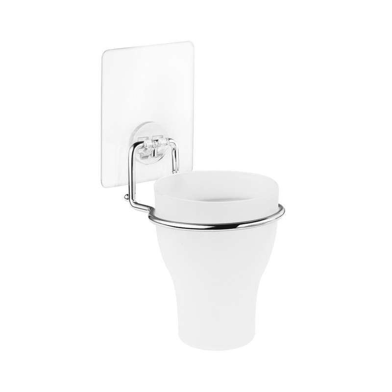 Kleber light — Стакан для ванной одинарный на силиконовом креплении пластиковый Kleber Lite фото 0