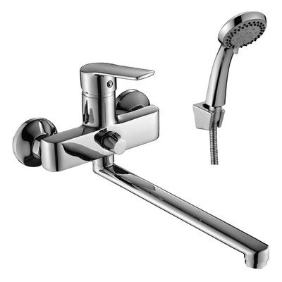 фото DR38043 Смеситель DECOROOM одноручный  универсальный с поворотным изливом 300мм, хром