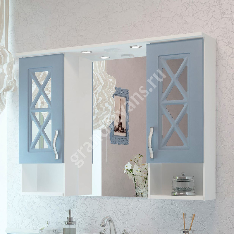 EvaGold — Зеркало-шкаф Duglas 105 №3 патина голубая фото 1