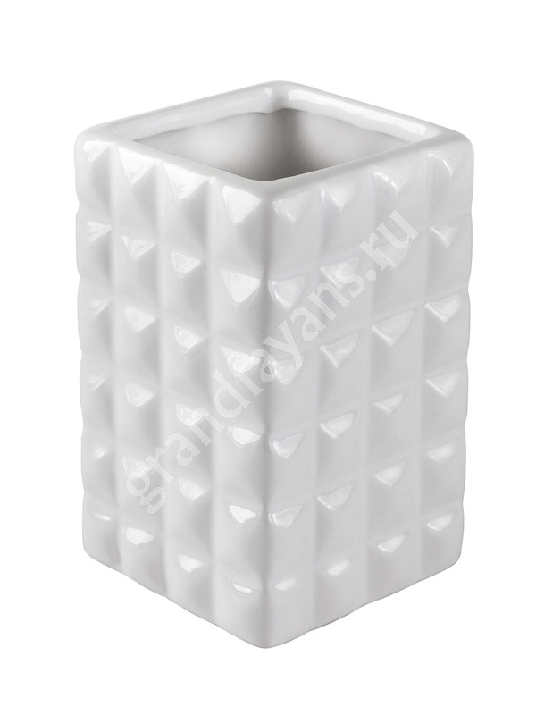 АкваЛиния — стакан д/зубн. щеток керамика Рафинад белый B4543-2 фото 0