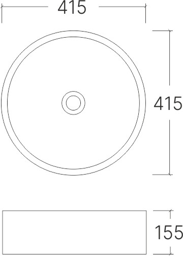 EvaGold — Умывальник накладной A028BG черный круглый (415*415*155 мм) фото 6