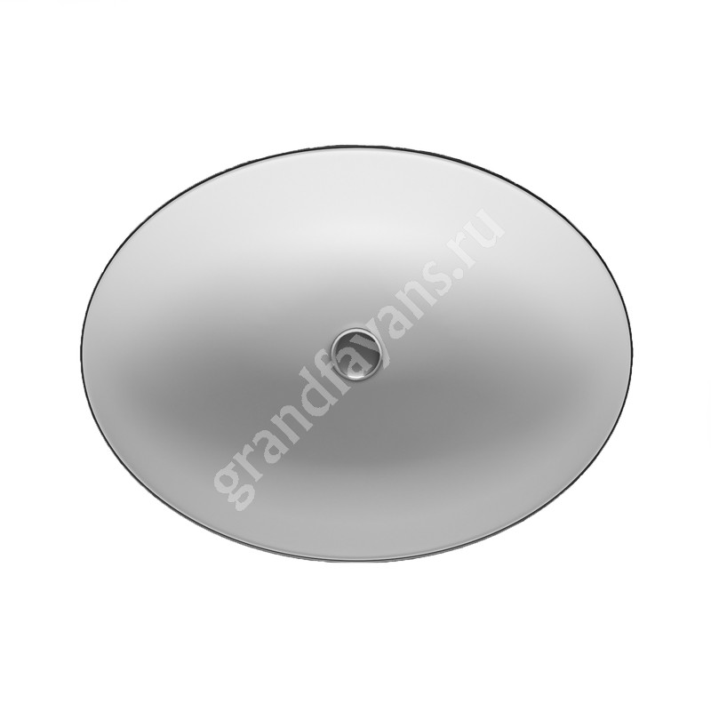 EvaGold — Умывальник накладной A433WGM серый матов+белый матов овальный без перелива (515*390*145 мм) фото 6