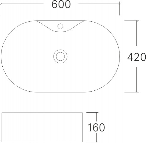 EvaGold — Умывальник накладной A439 овальный с переливом (600*420*160 мм) фото 6