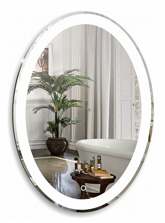 Серебряные зеркала — Зеркало Италия овальное 570х770 (LED-подсветка, сенсорный выключатель) фото 0