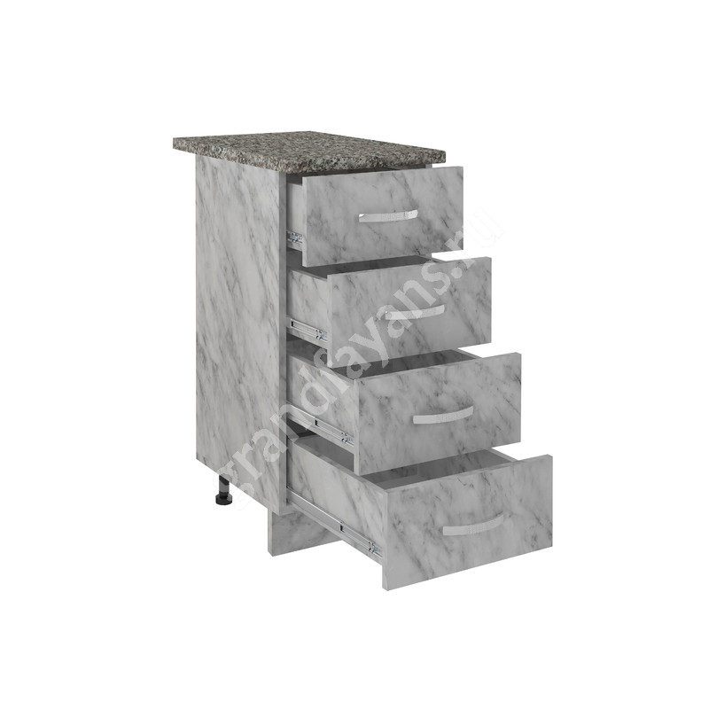 EvaGold — Стол рабочий/разделочный (4 ящика) - белый мрамор (40х84х43) фото 3