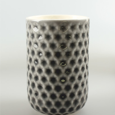 фото стакан д/зубн. щеток керамика Magic серый B4456-2