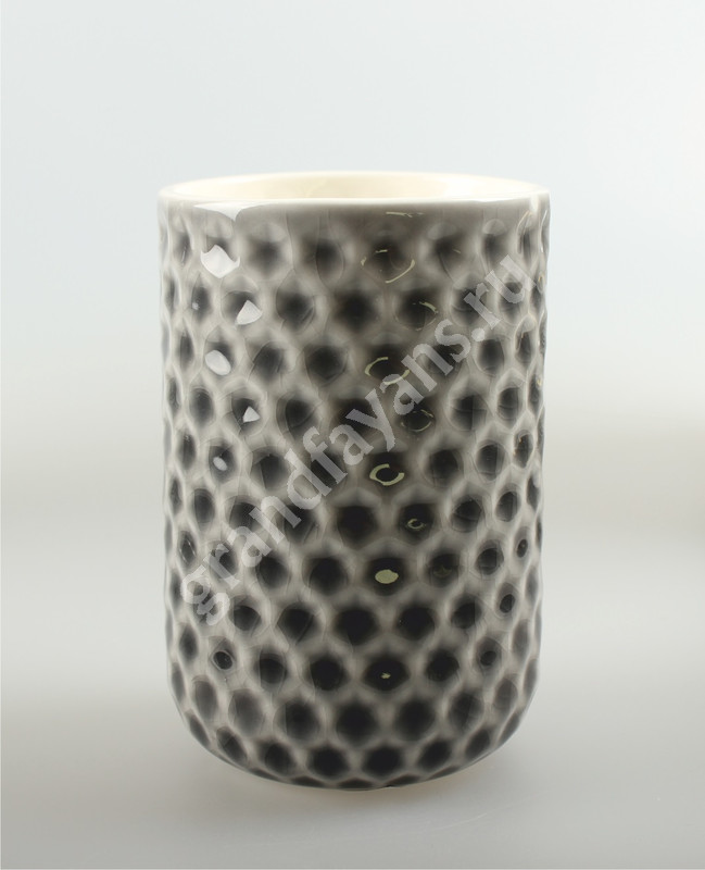 АкваЛиния — стакан д/зубн. щеток керамика Magic серый B4456-2 фото 0