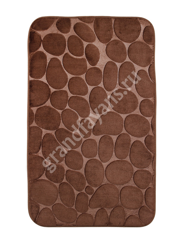 АкваЛиния — коврик полиэстер камни коричневый 45*75 фото 0