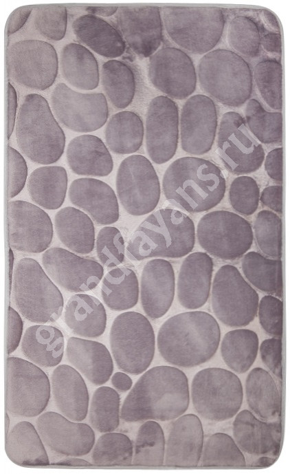 АкваЛиния — коврик полиэстер камни серый 45*75 фото 0