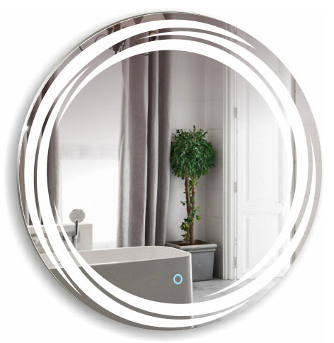 Серебряные зеркала — Зеркало Милуз круглое d650 (LED подсветка, Cенсорный выключатель) фото 0