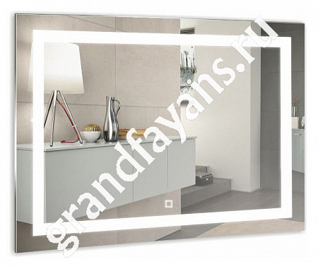 Серебряные зеркала — Зеркало Ливия прямоугольное 800х600 (LED-подсветка, сенсорный выключатель) фото 0