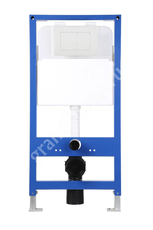 EvaGold — Инсталляция EvaGold 545-1 для подвесного унитаза кнопка пластик квадрат белая глянец фото 1