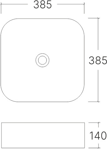 EvaGold — Умывальник накладной A423CBLG квадратный без перелива (385*385*140 мм) фото 4