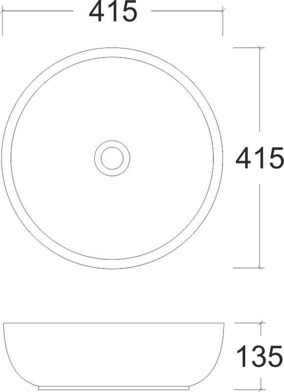 EvaGold — Умывальник накладной A428CBLG круглый без перелива (415*415*135 мм) фото 4