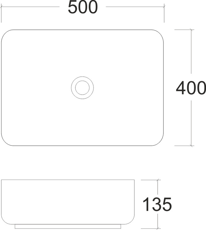 EvaGold — Умывальник накладной A422CDGRM серый матовый прямоугольный без перелива (500*400*135 мм) фото 4
