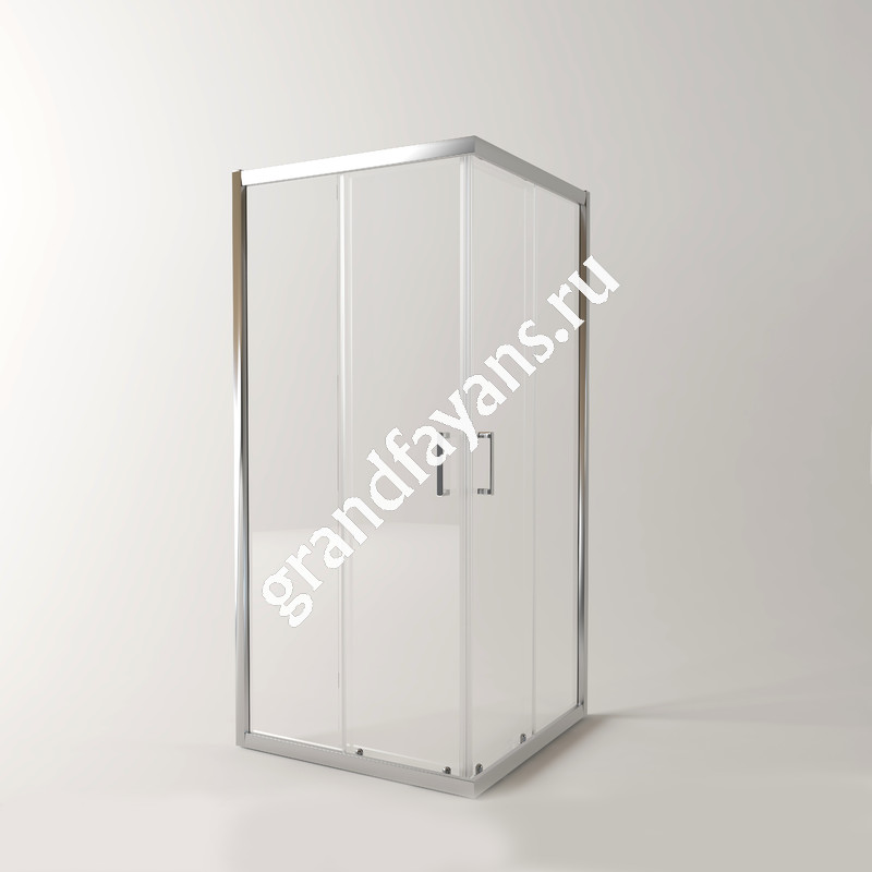 EvaGold — EG3C Душевое ограждение квадрат EvaGold 100х100, профиль хром, прозрачное стекло фото 3