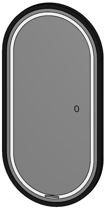 EvaGold — Зеркало Richard 50 универсальное (сенсорный выключатель, рама пластик, гор-вер) фото 1
