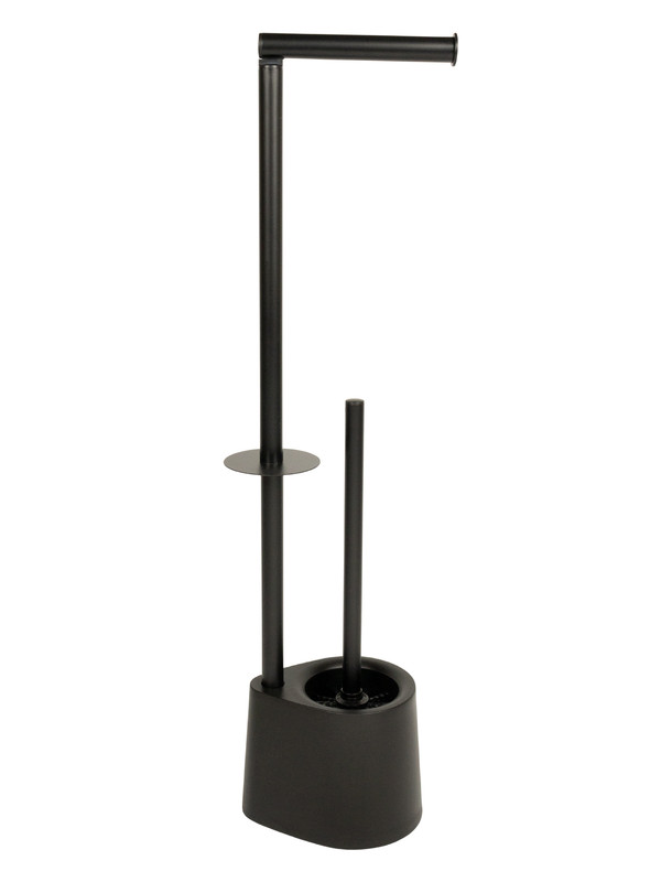 АкваЛиния — стойка напольная для туал. бумаги с ершом черная B6123 B фото 0