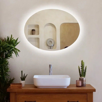 фото Зеркало Agate 80х60 овальное с LED подсветкой
