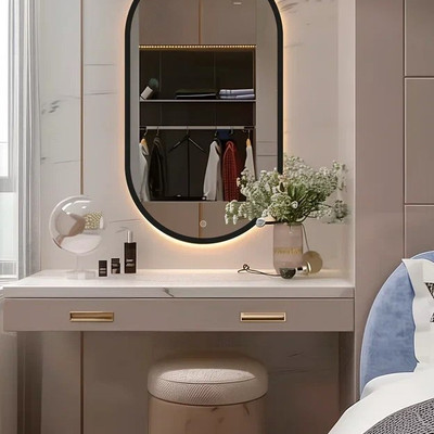 фото Зеркало Richard Neo black 90х45 light овальное с LED подсветкой