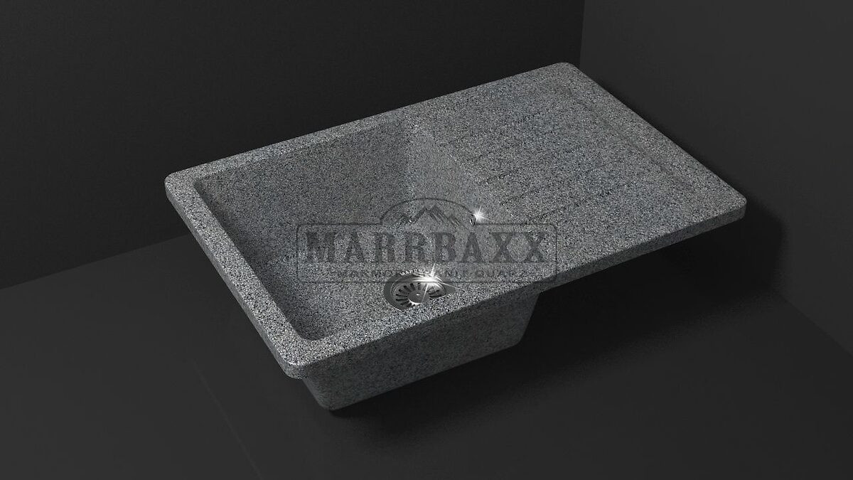 MARRBAXX — Мойка композит. MARRBAXX КК прямоуг. средняя с крылом,16/Q8,740x490x210,темно-серый, без сифона фото 0