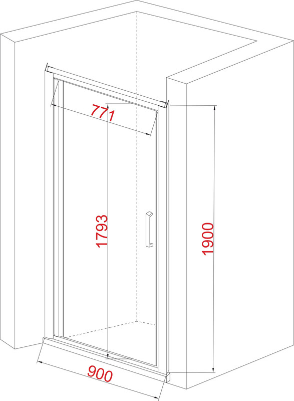 EvaGold — JY134 Душевое ограждение (в дверной проем)  90х190, прозрачное стекло фото 1