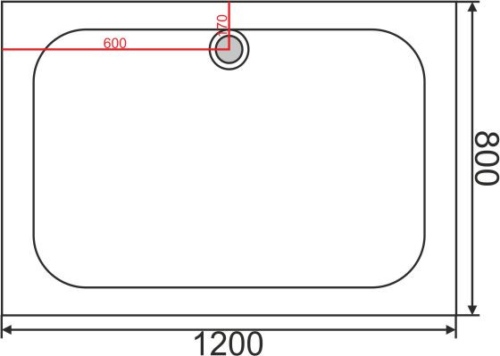EvaGold — Поддон акриловый ABS04 80х120х15 прямоугольный (с сифоном) фото 1