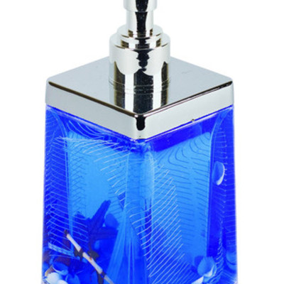 фото дозатор для жидкого мыла синий ракушки