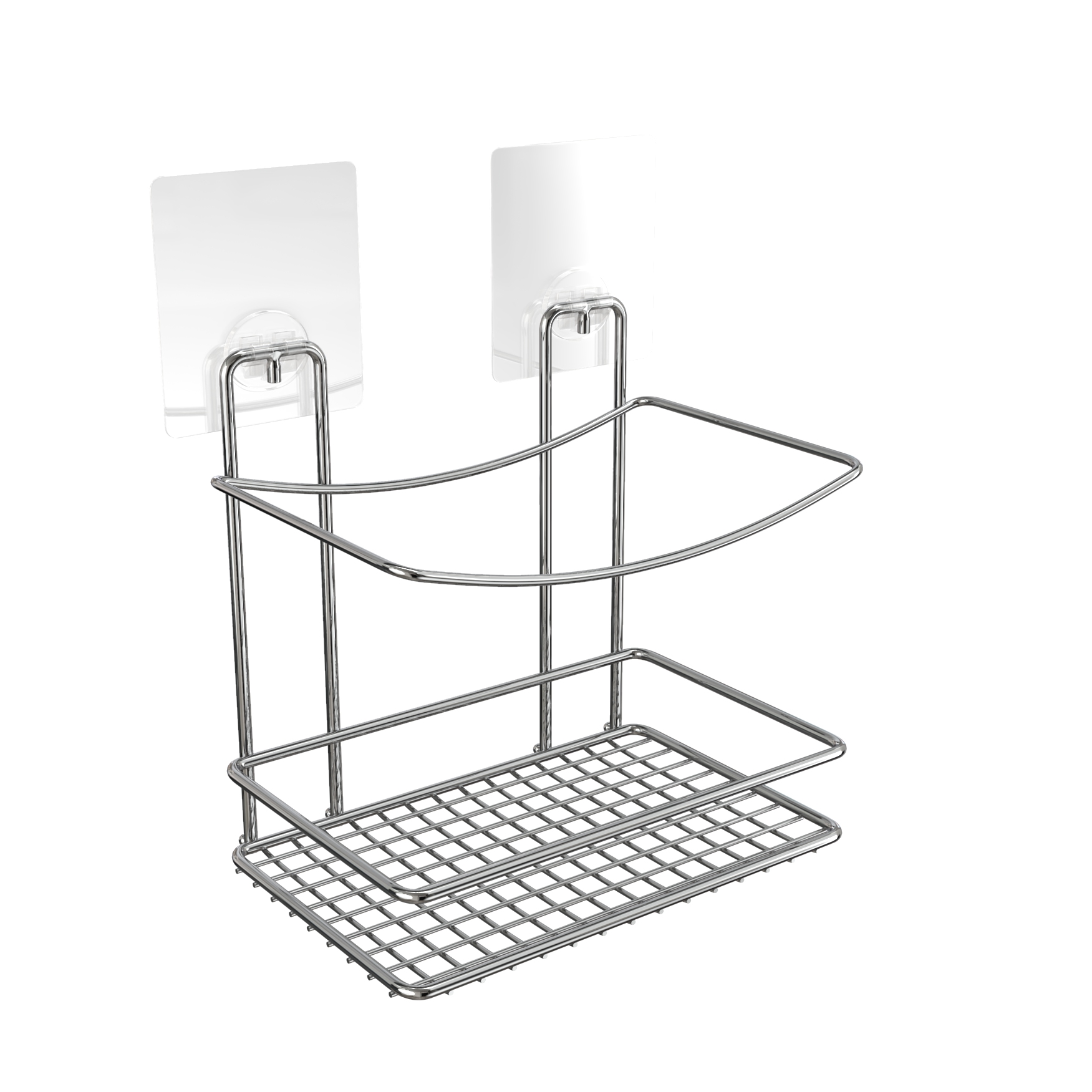 Полка-решетка высокая для ванной настенная на силиконовом креплении "Kleber Lite"