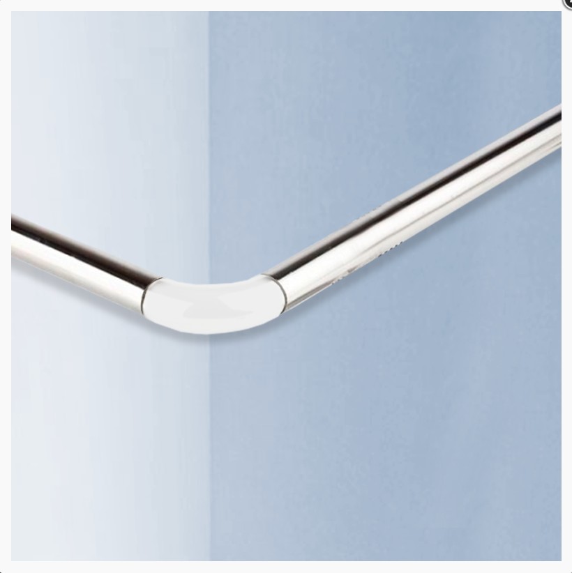 Карниз для ванной угловой универсальный (хром) 80*80