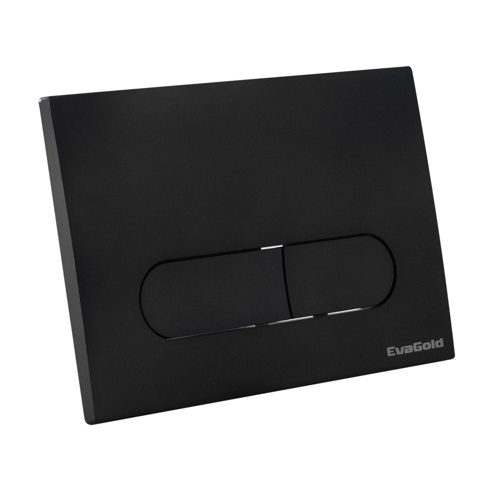 Кнопка смыва EvaGold 02, пластик прямоугольн черный матовый для инсталляции EvaGold400 и EvaGold500