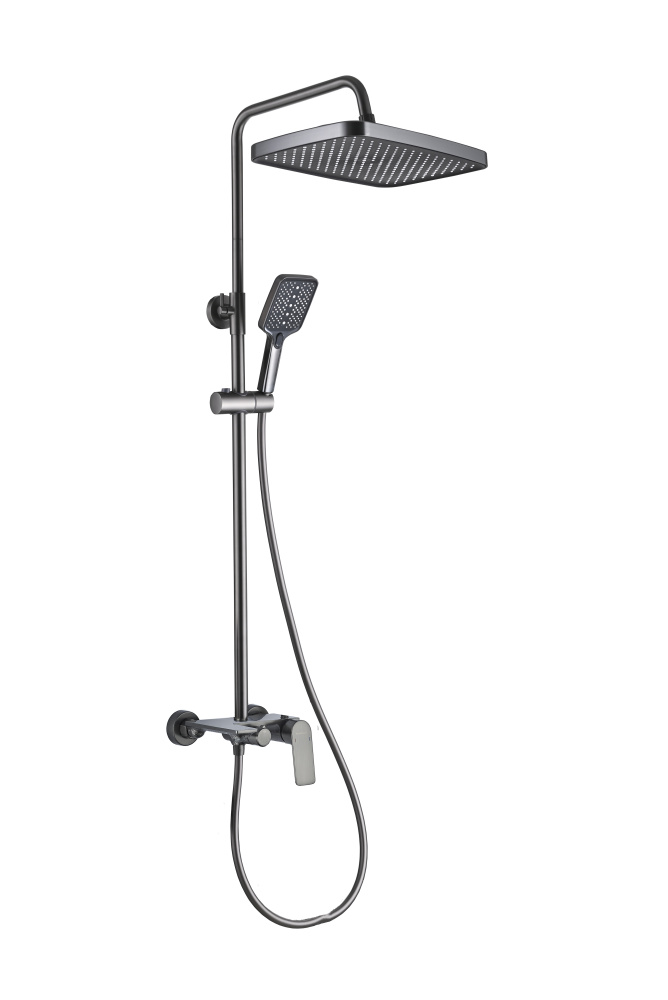 Vesta FS12GR-PVD Душевая стойка (150 см) со смесителем, латунь, оружейная сталь EvaGold