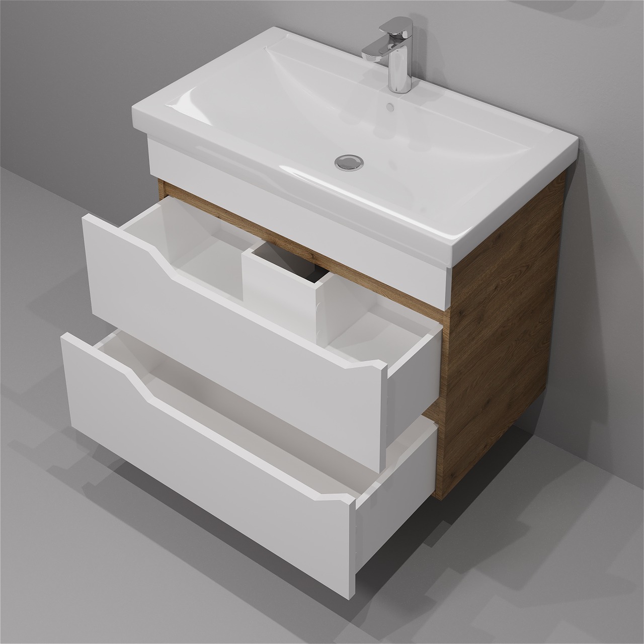 80 Подвесная тумба "Liberty №2 80" (Como 80; ум. Грэмми 80; Фостер 80) (белый)  Pur-клей