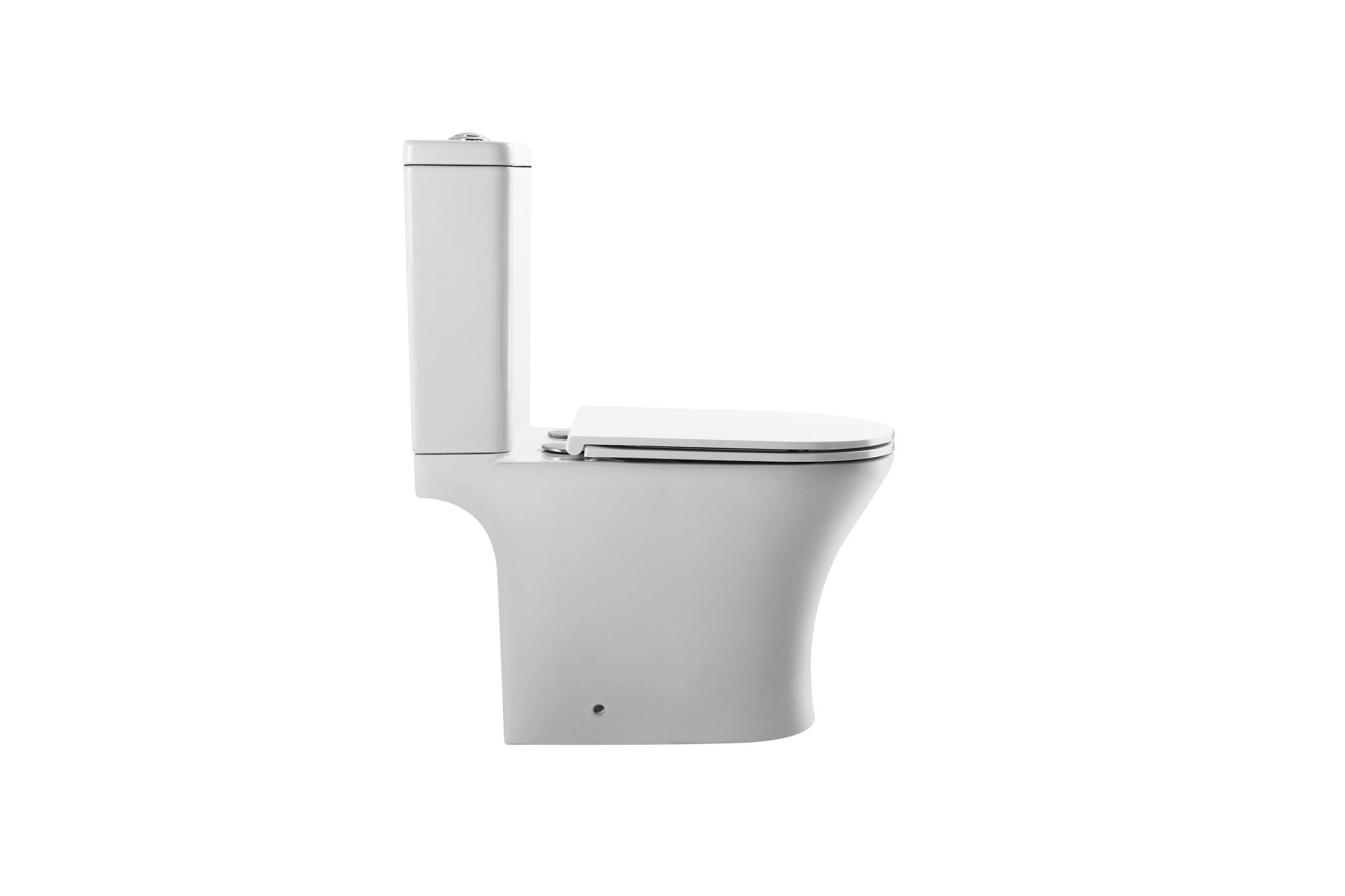 Унитаз-компакт EG301T безободковый круговой смыв, сиденье тонкое ДП, крепления, арматура, горизонтальный выпуск