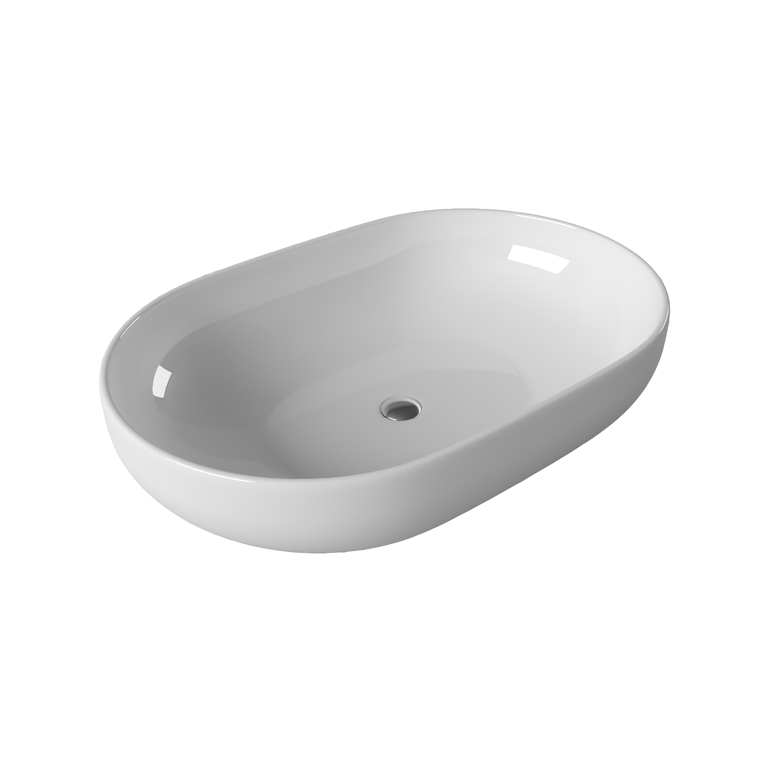Умывальник накладной A257 овальный без перелива (600*400*140 мм)