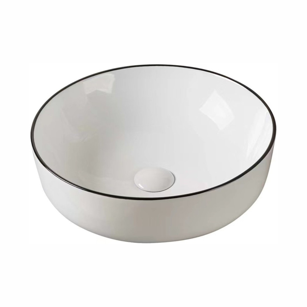 Умывальник накладной A428CBLG круглый без перелива (415*415*135 мм)