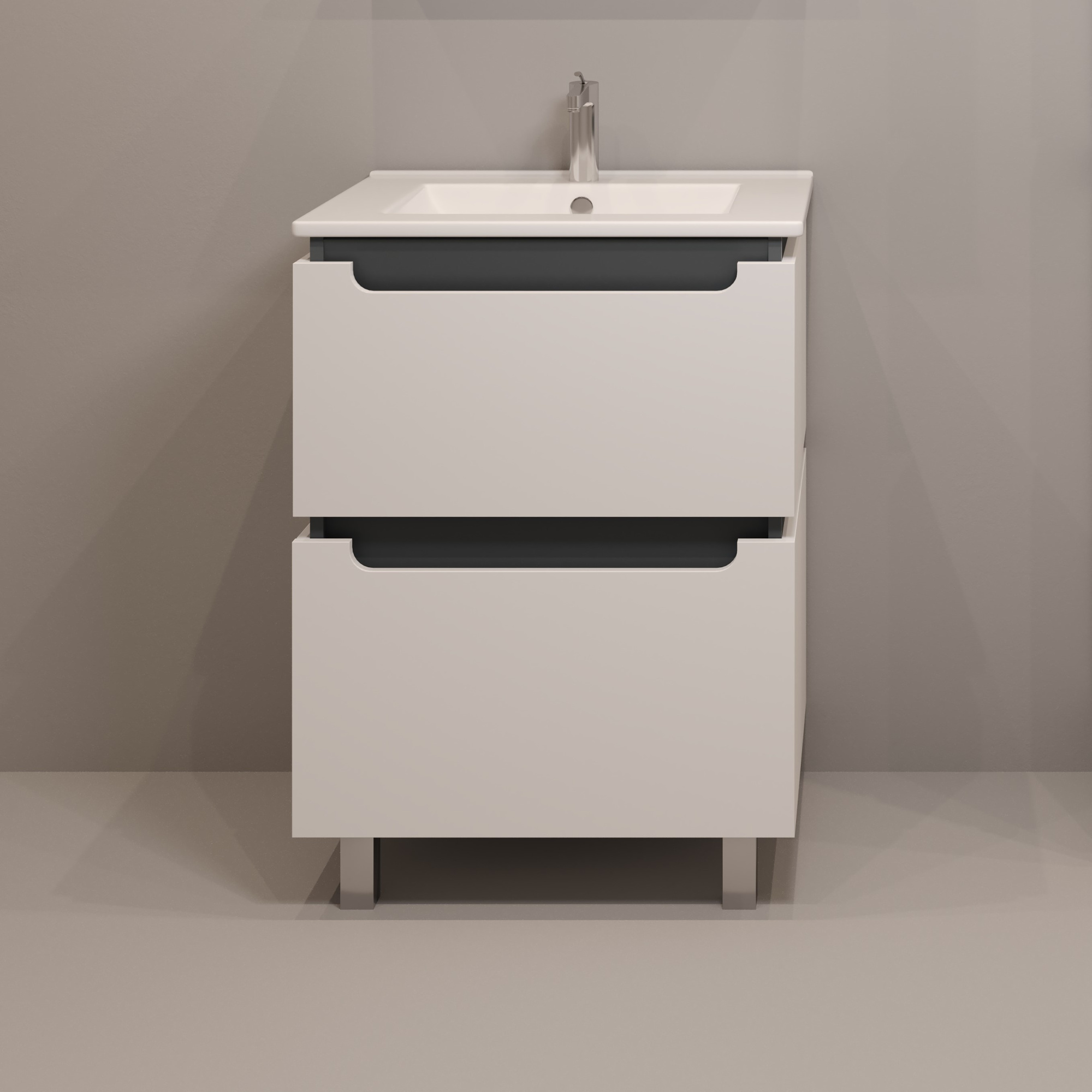 60 Тумба "Vesta 60" №4 (ум. Como 60) белый/графит Pur-клей