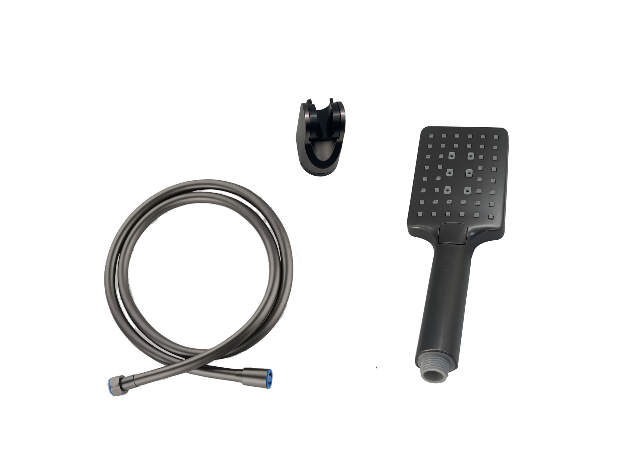 PSH03G Лейка для душа в наборе с держателем и ПВХ-шлангом, оружейная сталь EvaGold