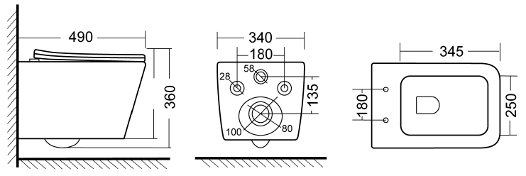 Унитаз подвесной EG130BM черный матовый безободковый, сиденье тонкое ДП, крепления