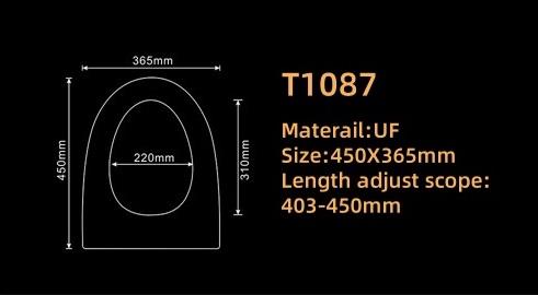 Сиденье ДП с доводчиком для унитаза T1087 (подходит к T1084, T1085, немного тоньше)