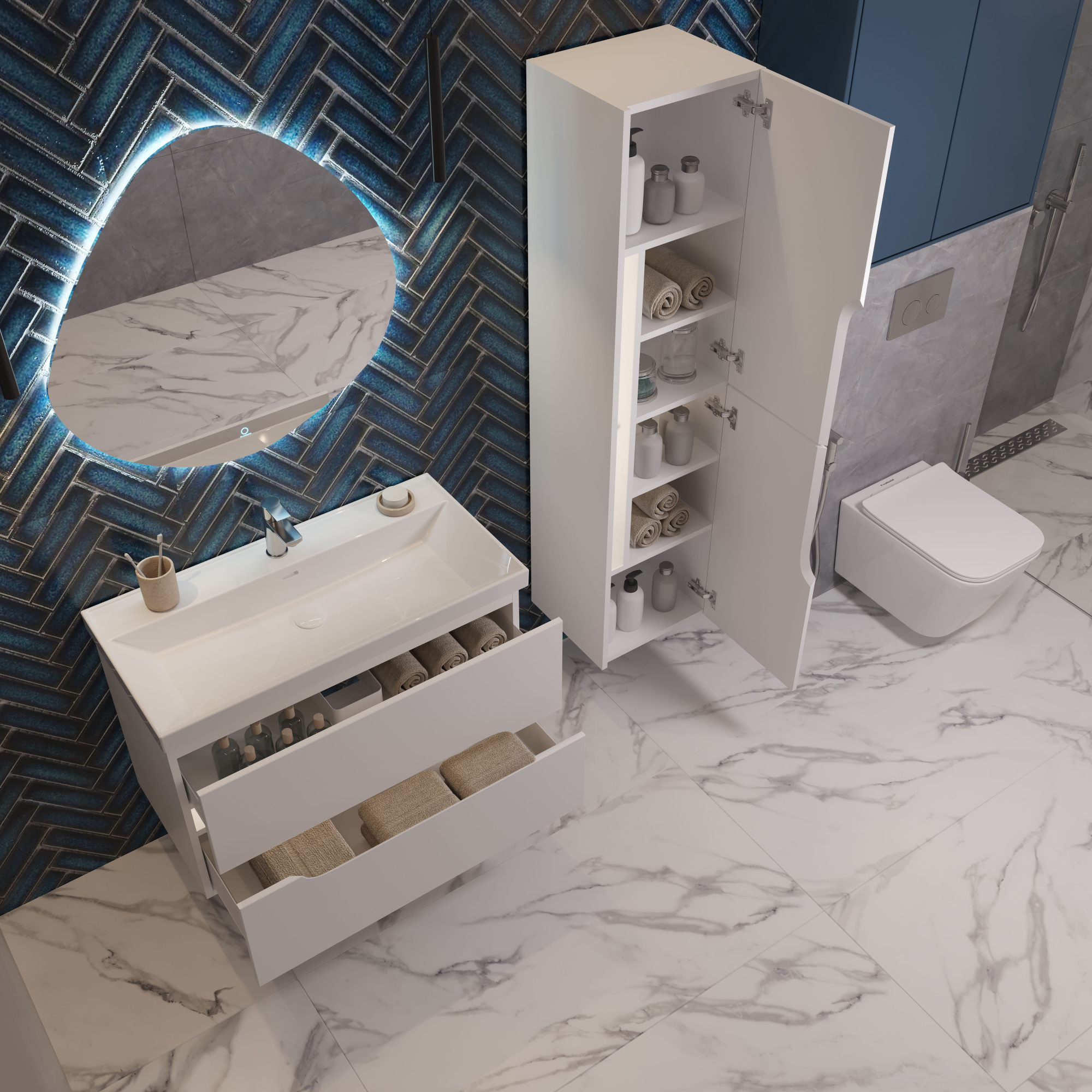 90 Тумба подвесная Шелл 90 (ум. Line 90)