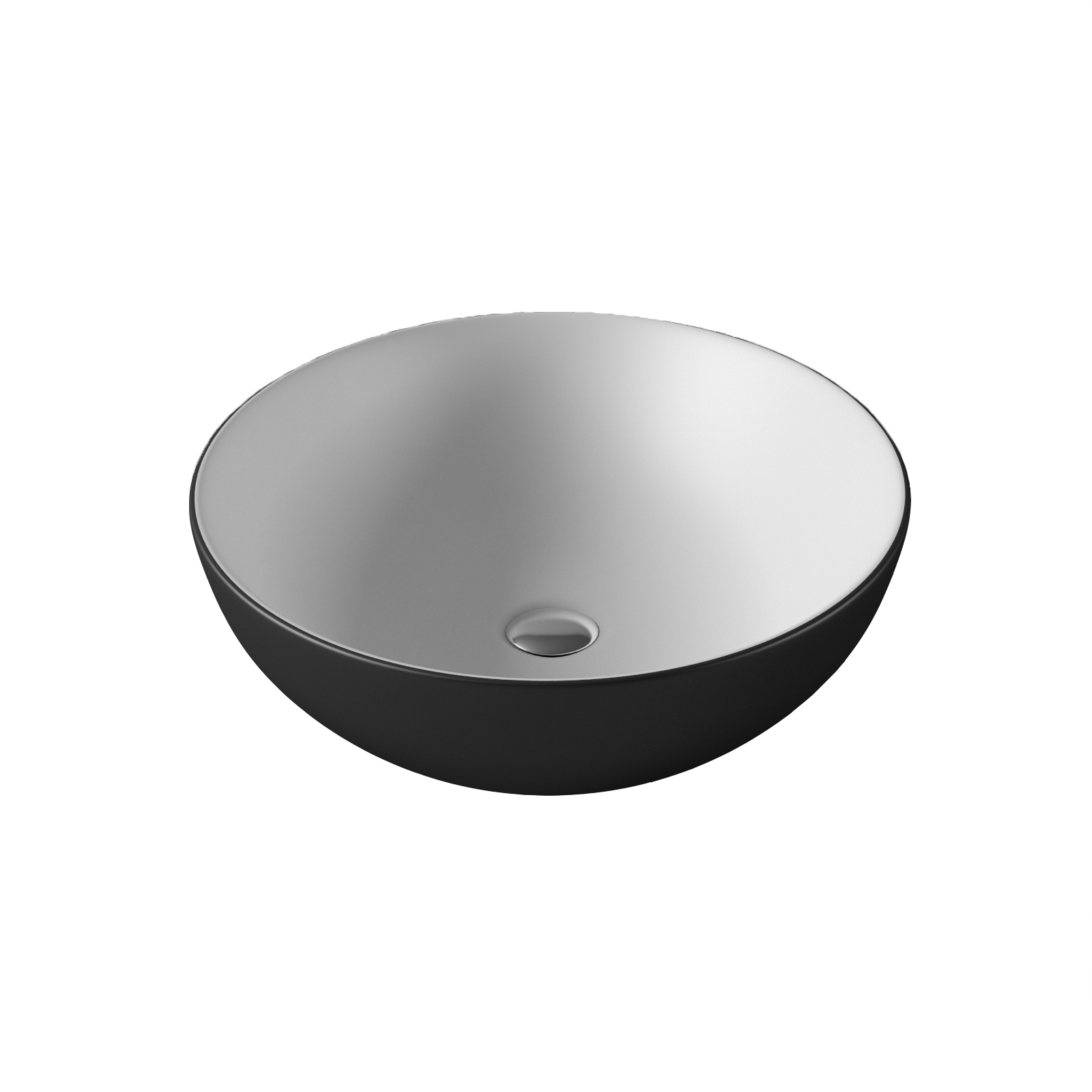 Умывальник накладной A433WGM серый матов+белый матов овальный без перелива (515*390*145 мм)