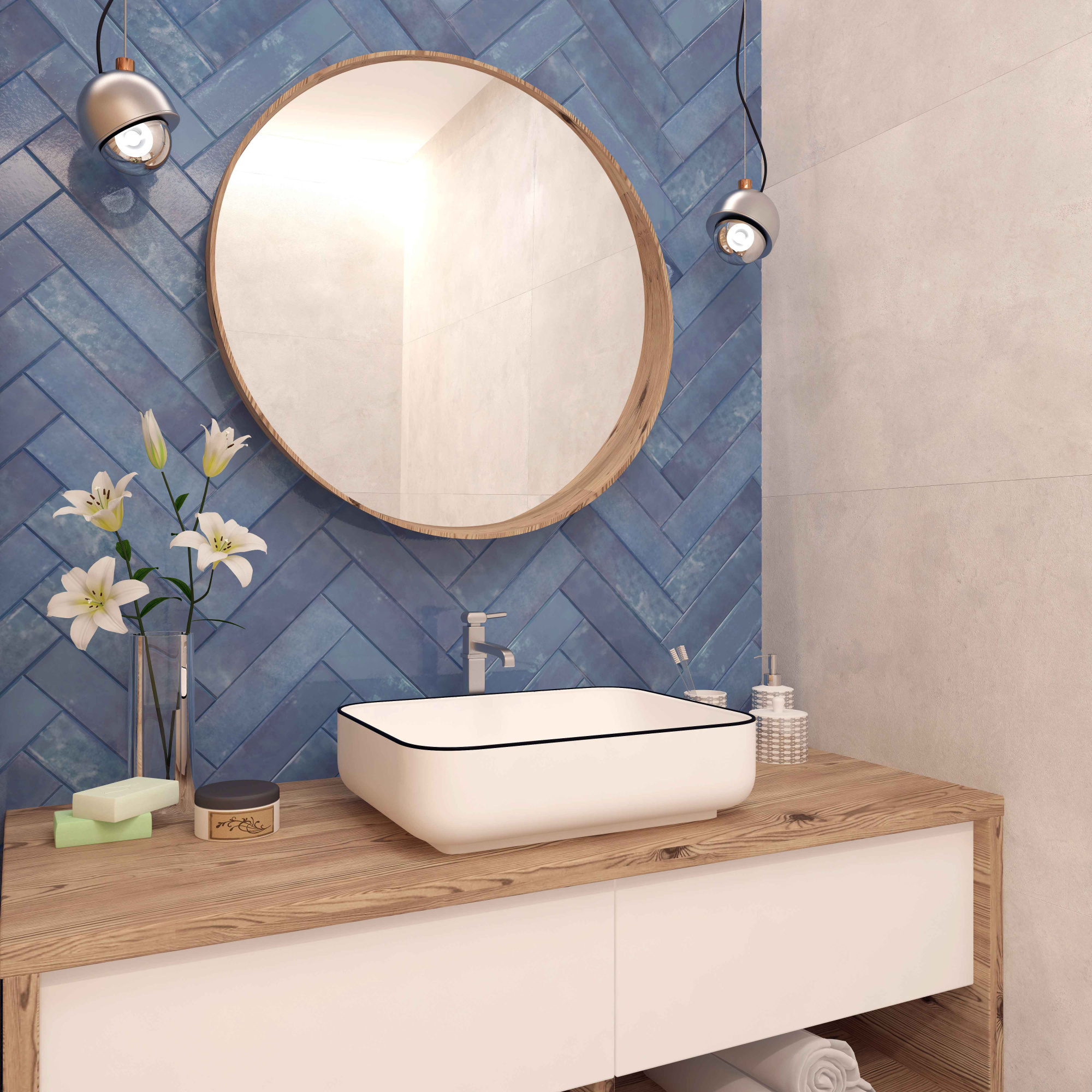 Умывальник накладной A422CBLG прямоугольный без перелива (500*400*135 мм)